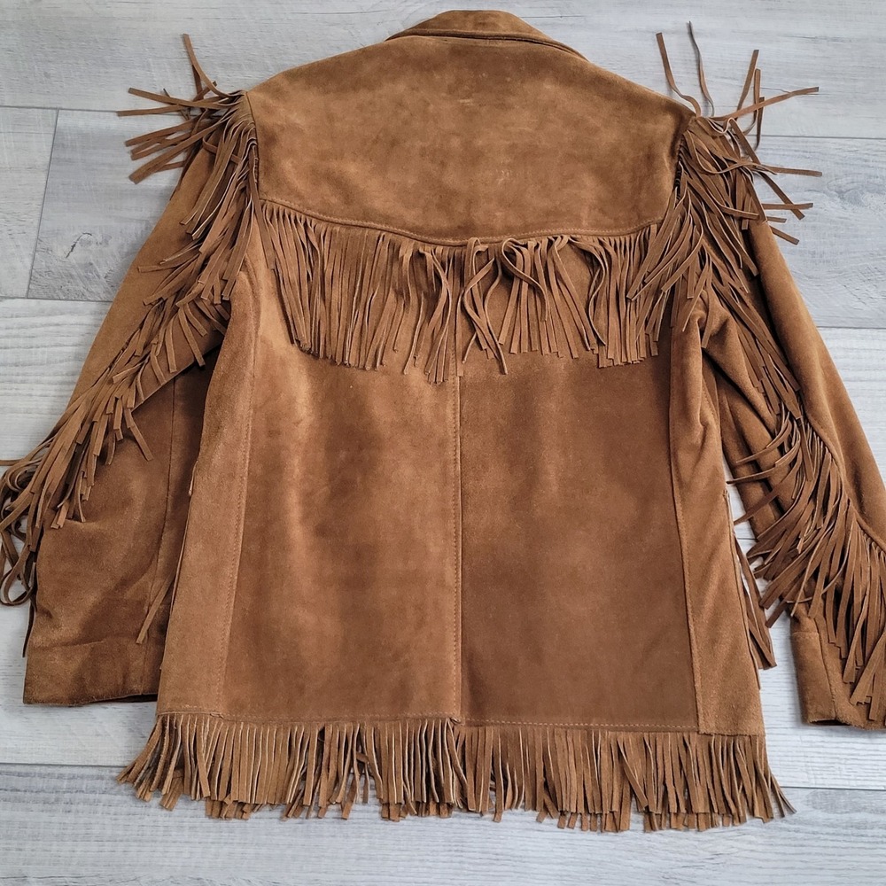 🤠Vintage 70's Schott NYC Rancher Suede Fringe Western Jacket Mens 42 Made USA - Picture 7 of 15